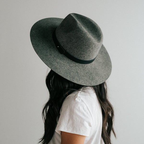 Gigi Pip Scottie Wide Brim Fedora in Grey