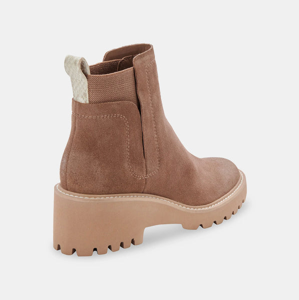 Dolce Vita Huey Waterproof Booties in Mushroom Suede