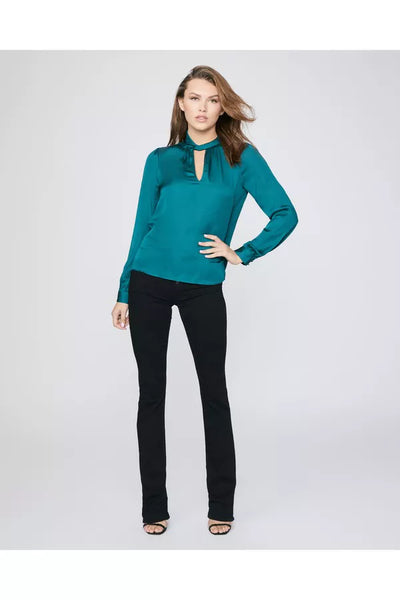 Paige Ceres Notch L/S with Neck Twist in Midnight Cyan