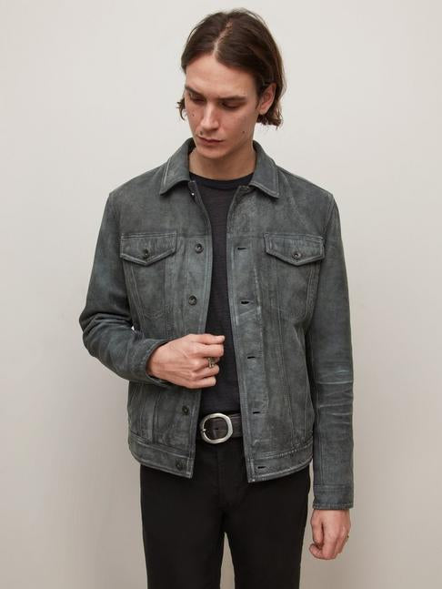 John Varvatos Andrew Trucker Jacket - Seal Grey