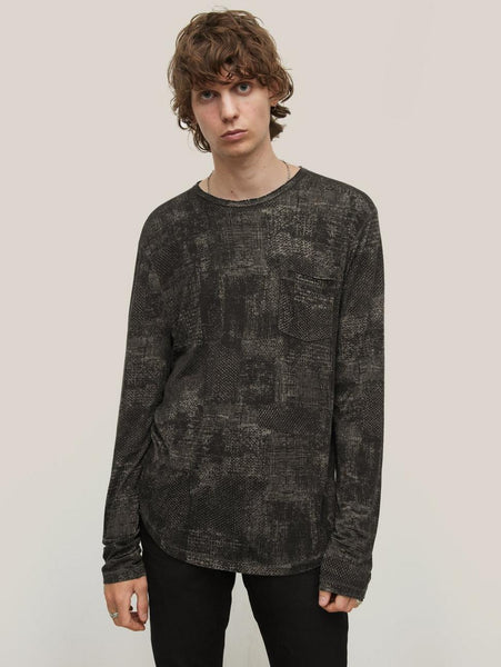 John Varvatos ATKINS L/S Crew - Med Grey
