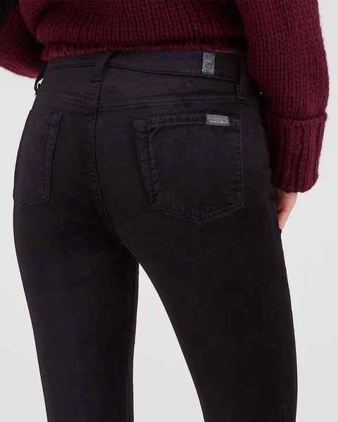 7 For All Mankind Velvet Ankle Skinny Black