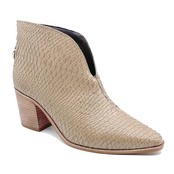 Kaanas Morellino Snake Booties in Taupe