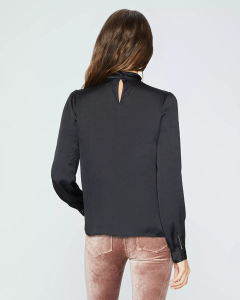 Paige Ceres Notch L/S with Neck Twist in Black