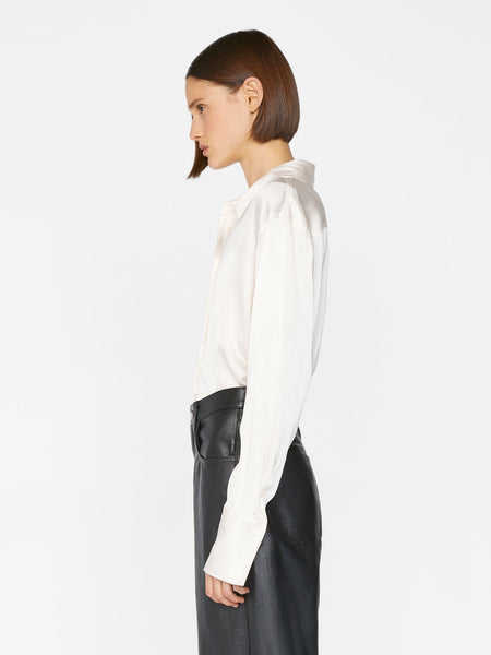 FRAME The Standard Silk Stretch Shirt in Off White