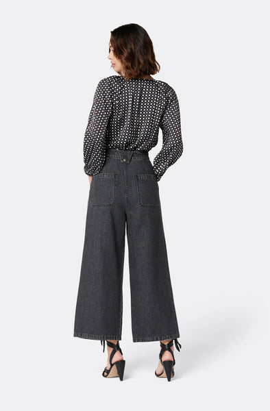 Joie Hadley Print Blouse in Caviar Creme Brulee