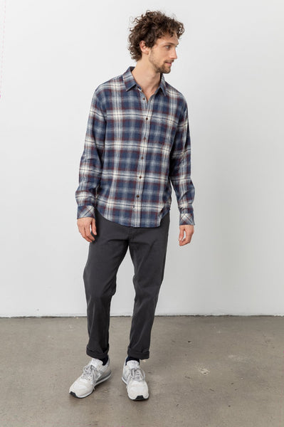 Rails Men's Brushed Lennox L/S - Garnet Anchor