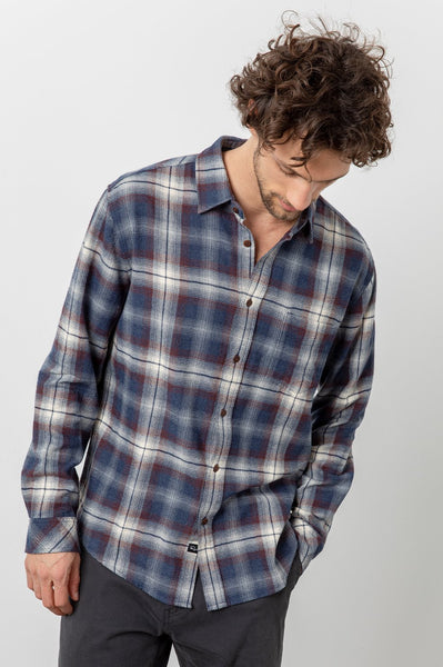 Rails Men's Brushed Lennox L/S - Garnet Anchor