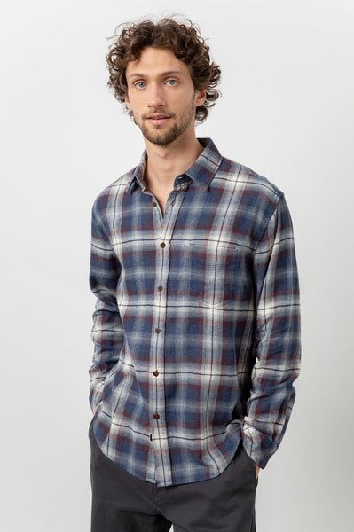 Rails Men's Brushed Lennox L/S - Garnet Anchor