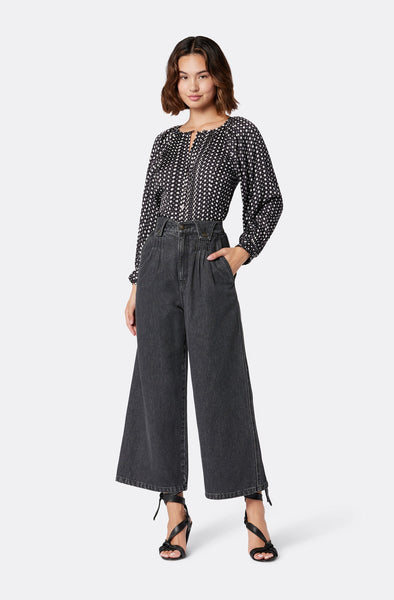 Joie Hadley Print Blouse in Caviar Creme Brulee