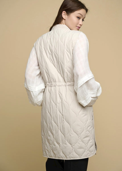 RINO & PELLE Brooke long padded vest in birch