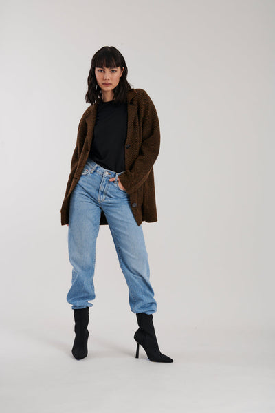 JOHN & JENN Bennett Herringbone Jacket in Butterscotch