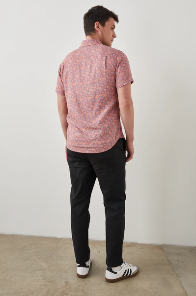 Rails Men's Carson S/S Shirt - Coastal Wood Block Royal Blaze