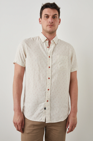 Rails Men's Carson S/S Shirt - Louis Leaf White Red