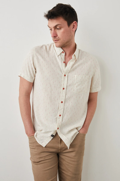 Rails Men's Carson S/S Shirt - Louis Leaf White Red