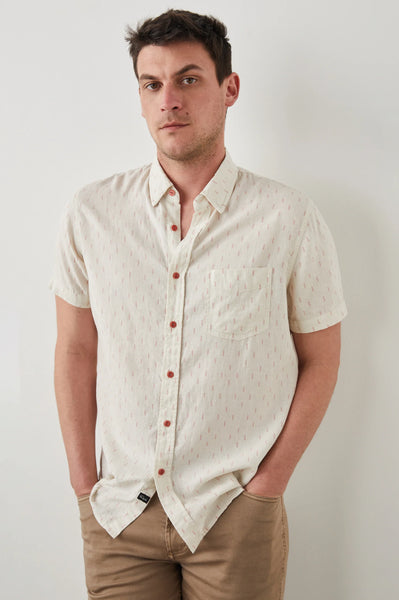 Rails Men's Carson S/S Shirt - Louis Leaf White Red
