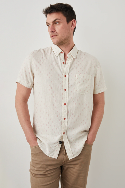 Rails Men's Carson S/S Shirt - Louis Leaf White Red