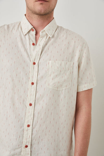 Rails Men's Carson S/S Shirt - Louis Leaf White Red