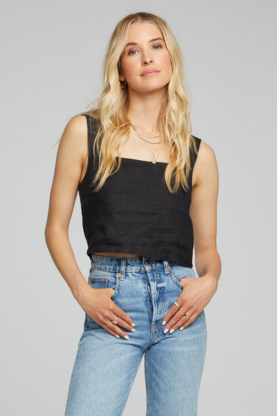Saltwater Luxe Soleil Solid Tank Top in Black