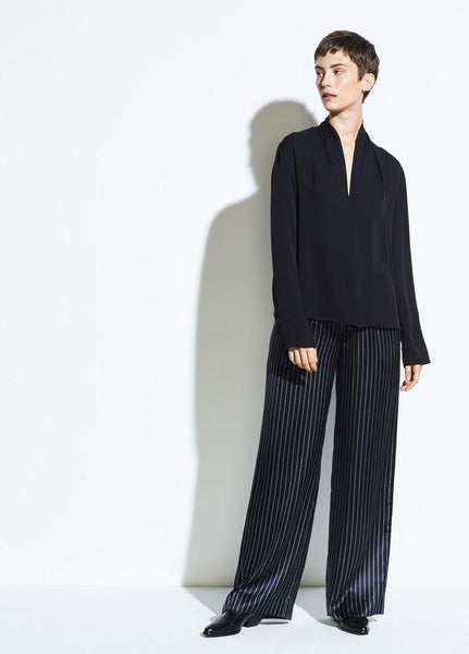 Vince Drape Neck Long Sleeve Blouse
