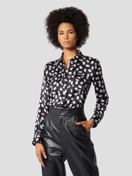 Equipment Slim Signature Shirt in True Black Multi