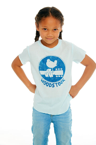 Chaser Girls Vintage Jersey S/S Crew Tee in Waterfall