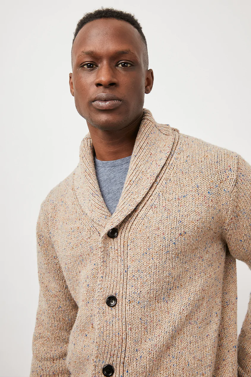 Mens oatmeal cardigan sales