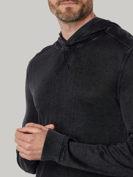 John Varvatos Canton Mercerized Pullover Hoody - Black