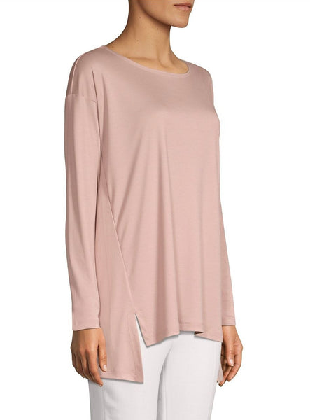 Eileen Fisher Tencel Interlock Ballet Neck Boxtop - Sugarplum