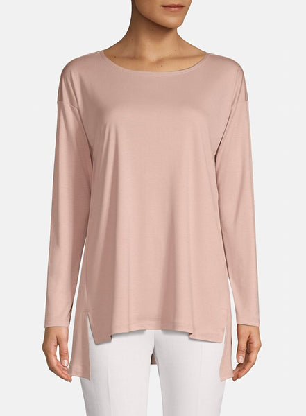 Eileen Fisher Tencel Interlock Ballet Neck Boxtop - Sugarplum