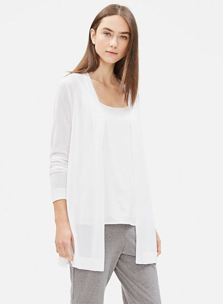 Eileen Fisher Simple Long Cardigan - White