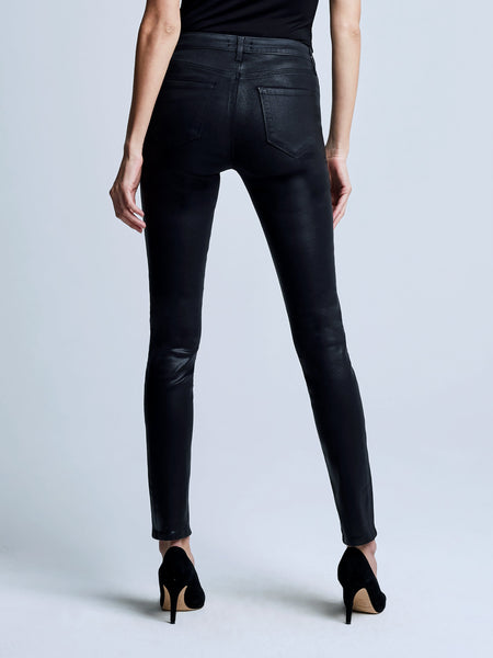 L'AGENCE Jyothi Hi-Rise Split Ankle in Noir Coated
