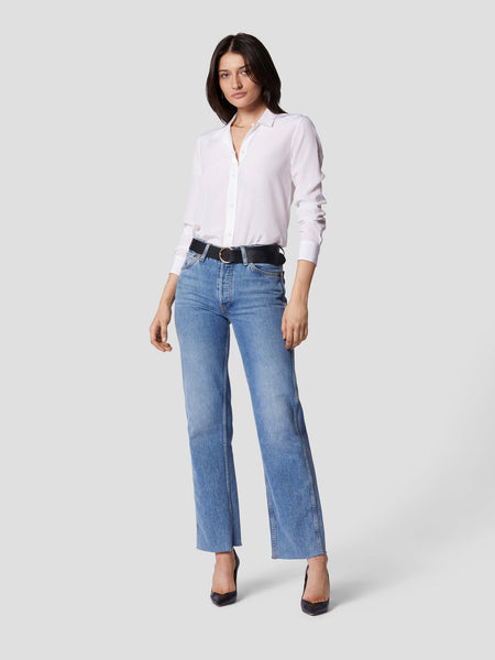 Equipment Leema silk long slv button down in bright white