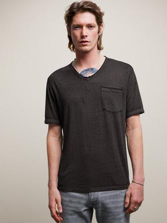 John Varvatos Davis V-Neck T - Charcoal Heather