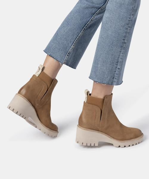 Dolce Vita Huey Booties in Whiskey Nubuck