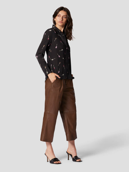 Equipment Leema Silk Guitar Shirt in True Black Multi