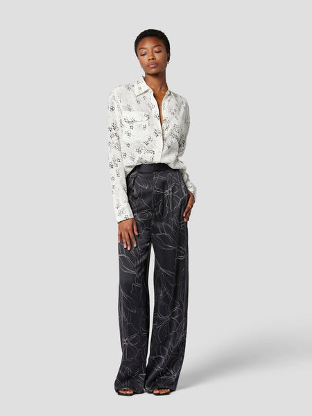 Equipment Signature Shirt in White Blurred Stars Print