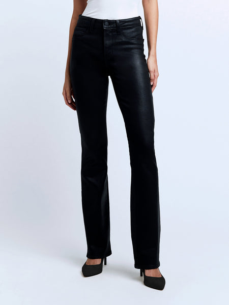 L'AGENCE Selma Hi Rise Baby Bootcut in Noir Coated