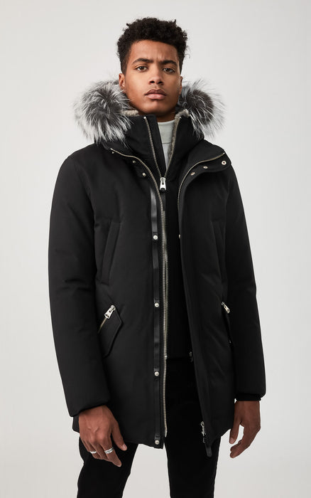 Mackage Men's EDWARD-XR Black hip length down winter parka with fur –  manhattan casuals