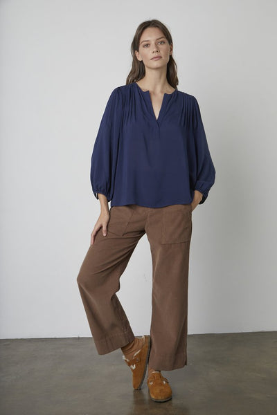 Velvet Eliza Rayon Long Sleeve Top in Postman