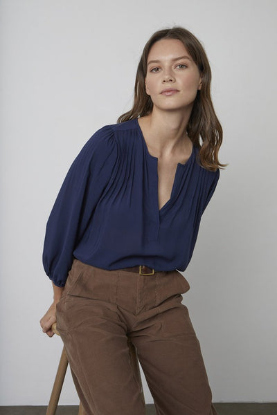 Velvet Eliza Rayon Long Sleeve Top in Postman