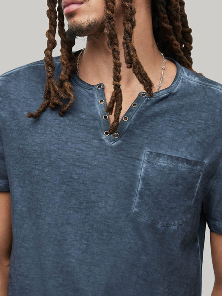 John Varvatos Elgin Grommet SS Henley - Indigo
