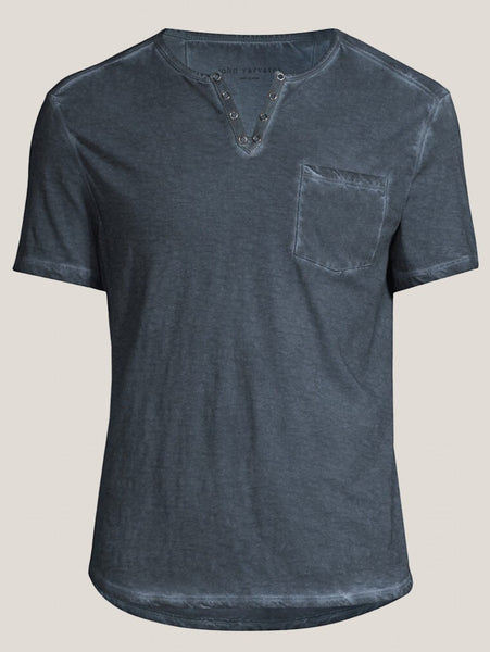 John Varvatos Elgin Grommet SS Henley - Indigo