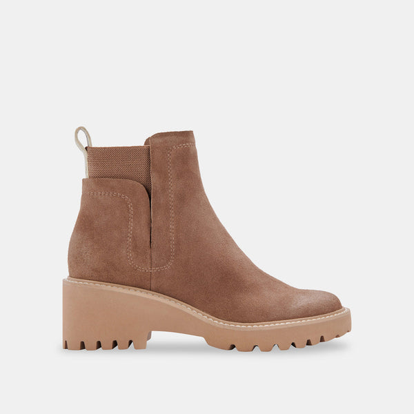 Dolce Vita Huey Waterproof Booties in Mushroom Suede