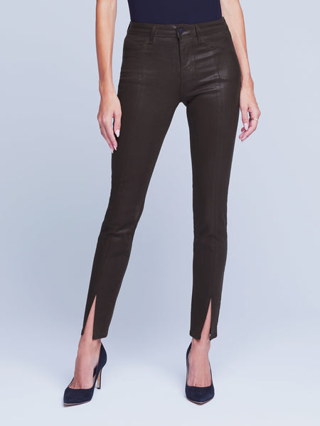 L'AGENCE Jyothi Hi Rise Split Ankle in Cocoa Coated