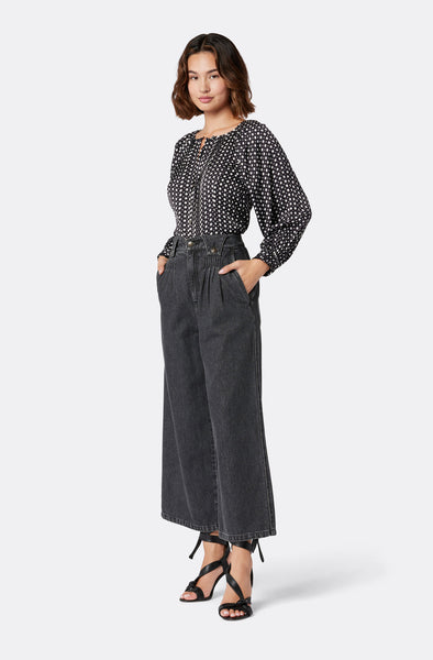 Joie Hadley Print Blouse in Caviar Creme Brulee