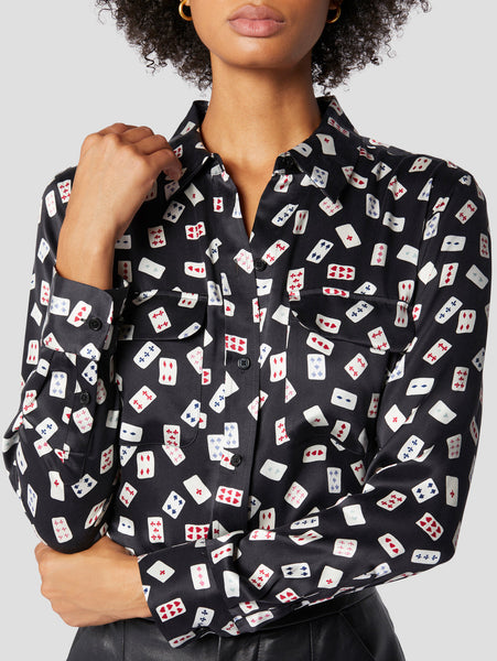 Equipment Slim Signature Shirt in True Black Multi