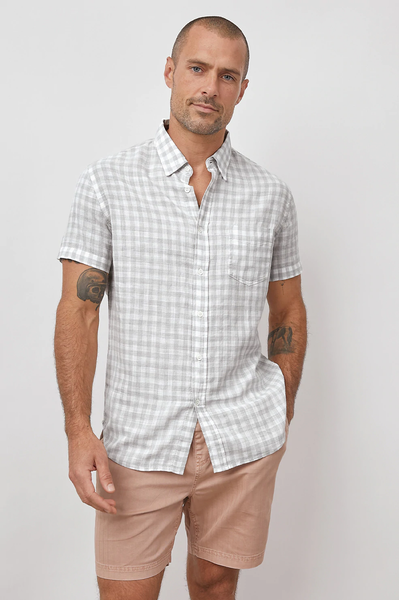 Rails Men's Fairfax S/S Shirt - Grey Gingham Melange