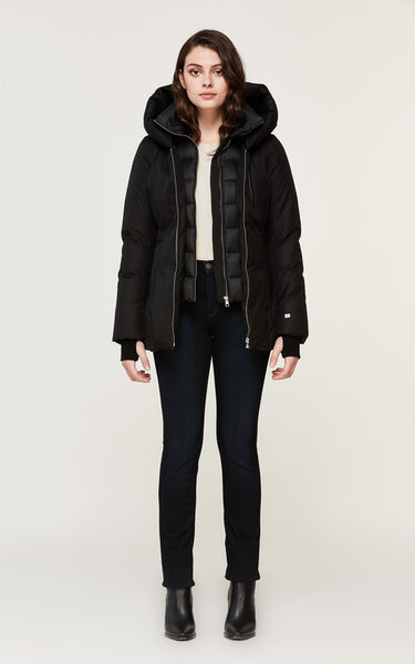 Soia&Kyo Fannia Hooded Hip-Length Brushed Down Coat