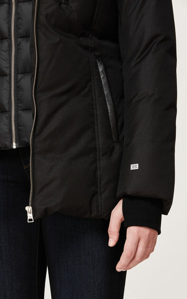 Soia&Kyo Fannia Hooded Hip-Length Brushed Down Coat